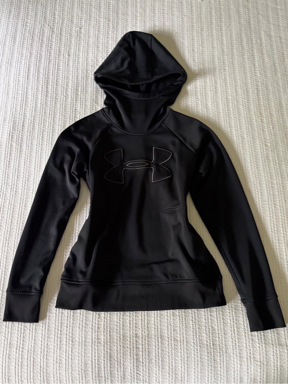 Under Armour Women's Black ColdGear Pullover Hoodie Tonal Big Logo - Size Small